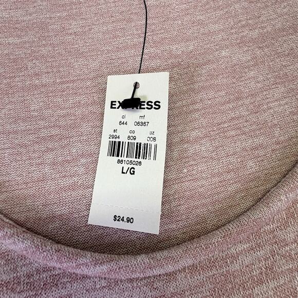 Express Crossover High Lo Sleeveless Knit Tank Top Asymmetrical Hem Pink Size L - Picture 8 of 9